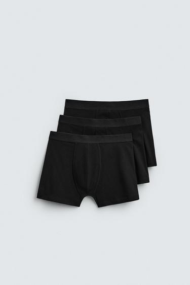 Zaras TREPACK BOXERKALSONGER BAS - Svart