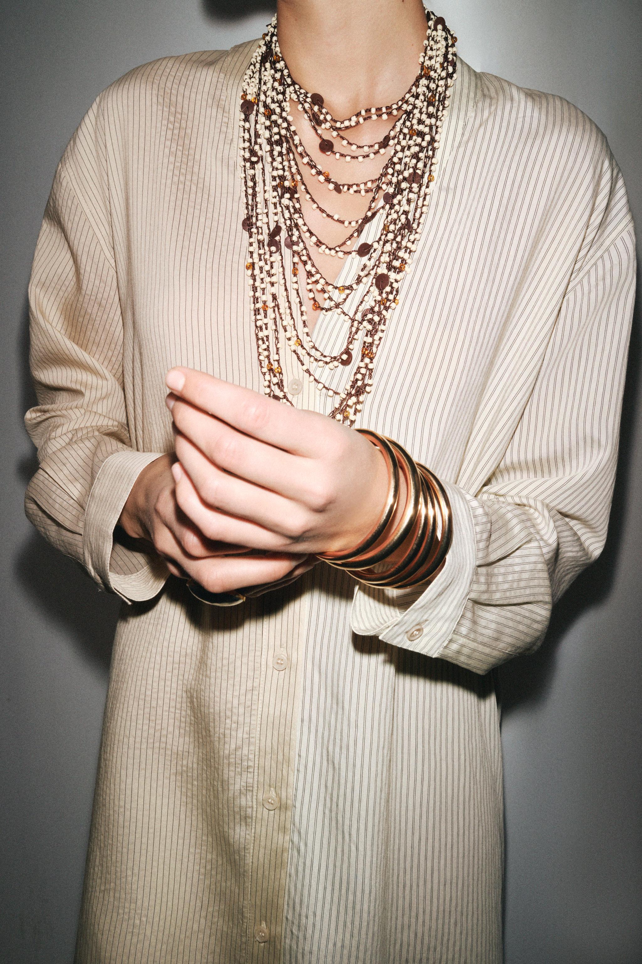 ZARA ZW COLLECTION ストライプ柄シャツワンピース 4786/071 STRIPED SHIRT DRESS ZW COLLECTION - Ecru / Beige | ZARA
