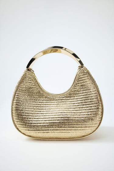 BOLSO DETALLE ASA METÁLICA - Dourado de Zara