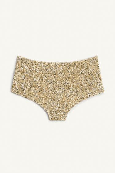 LIMITED EDITION SEQUIN BRIEFS - Gold by Zara - Image 2