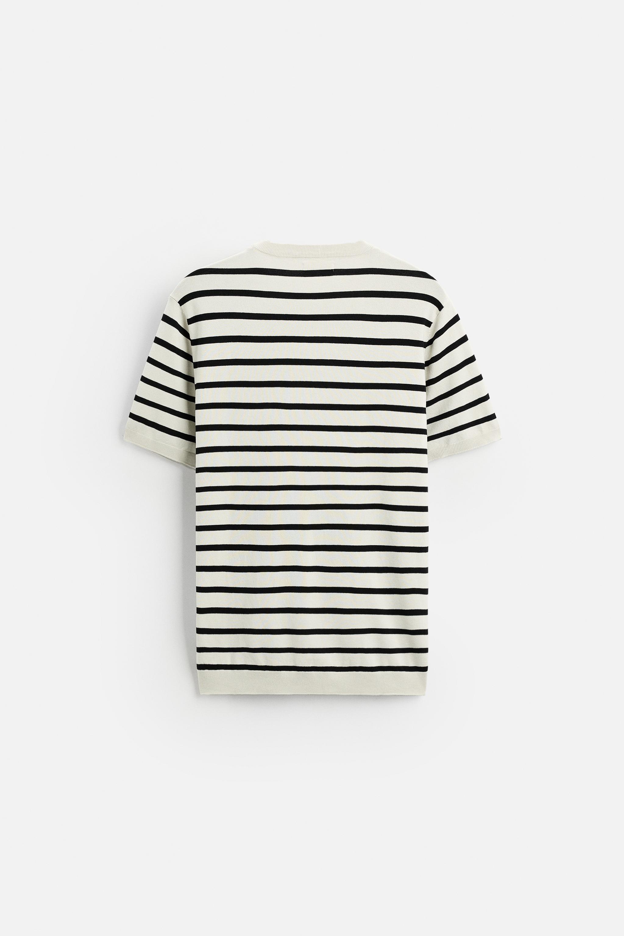 【ZARA】フルイドニットTシャツ ストライプ | 0304/406/104 フルイドニットTシャツ - ストライプ | ZARA Japan / 日本