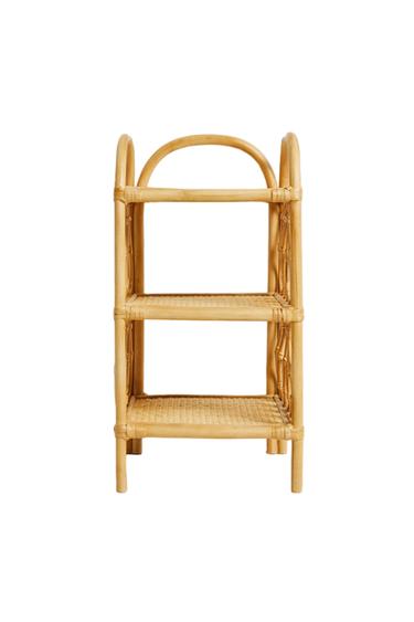 RATTAN BEDSIDE TABLE - Light beige by Zara