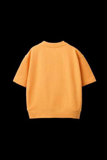 KURZARM-SWEATSHIRT MIT RELIEF-SCHRIFTZUG - Orange von Zara