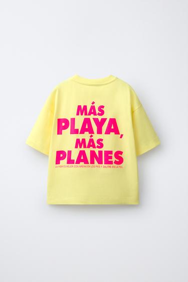 T-SHIRT À INSCRIPTION IMPRIMÉE - Jaune de Zara - Image 1