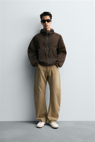 Zara JEANS RELAXED BARREL FIT LIMITED EDITION - 焦糖色