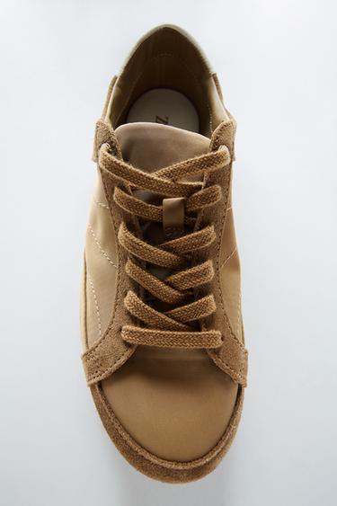 SOFT DERBY TRAINERS - Brown by Zara