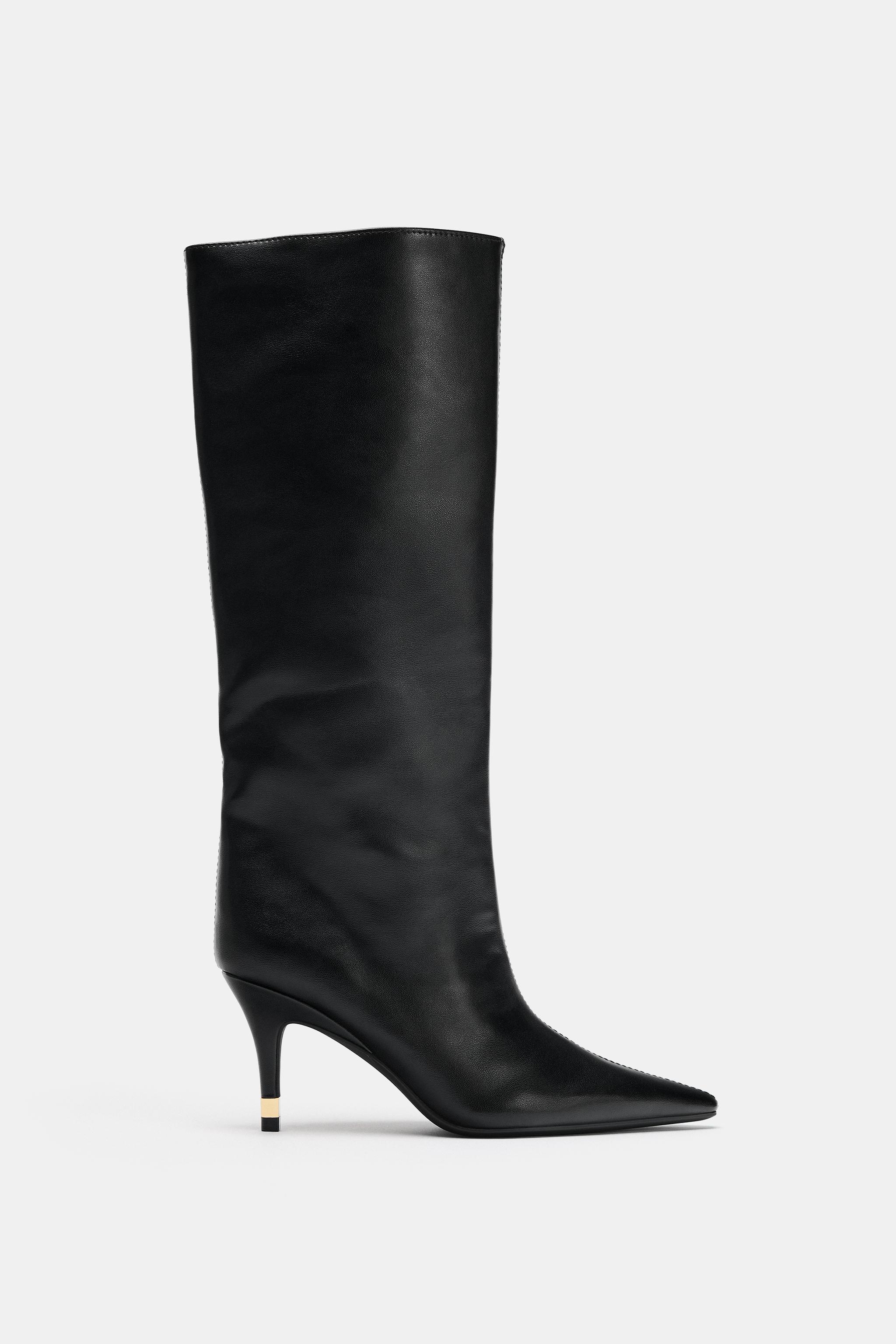METALLIC DETAIL HEELED BOOTS