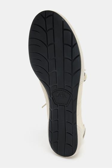 CONTRAST SPORTS BALLET FLATS - White by Zara - Image 4