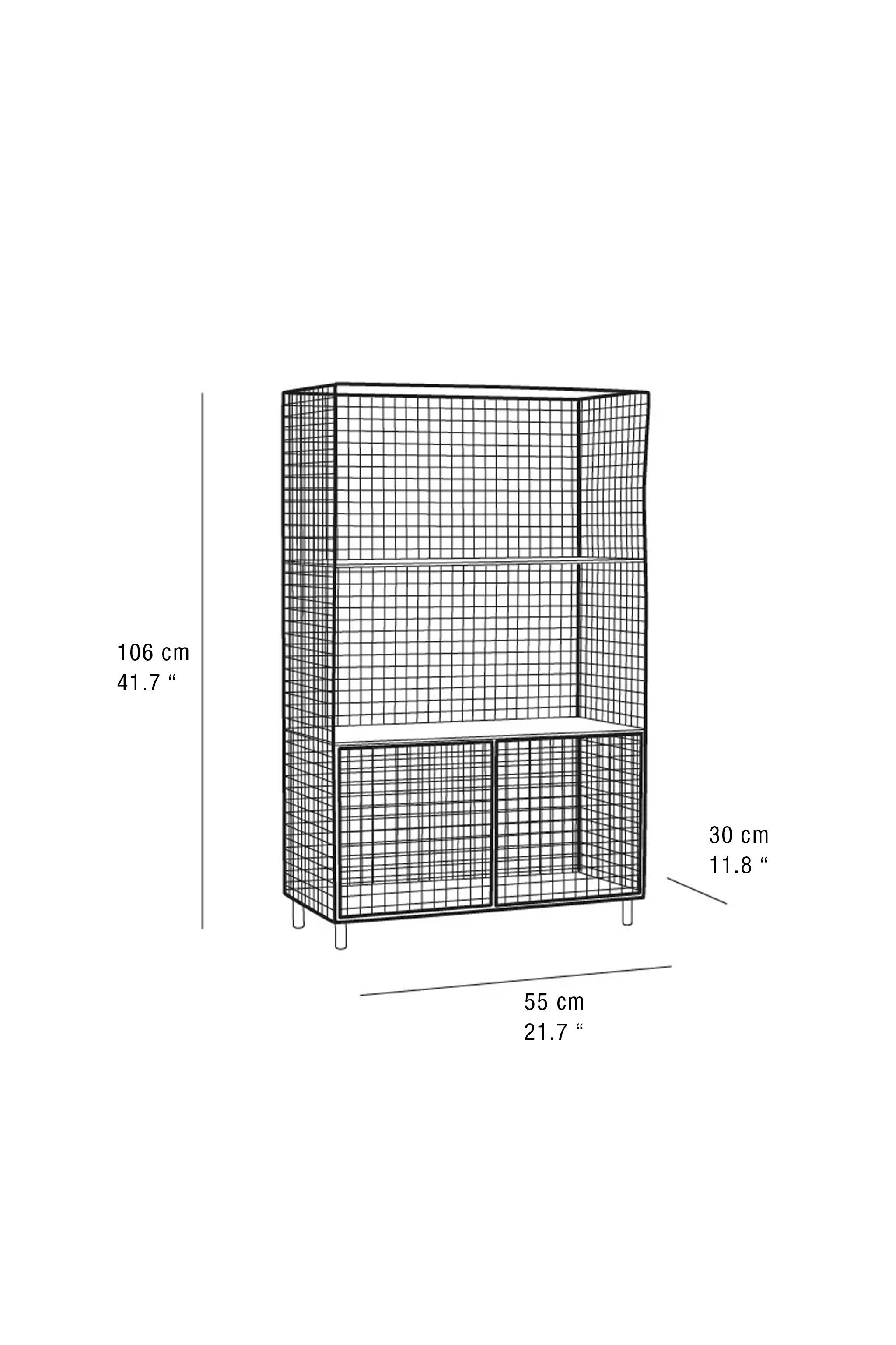 METAL BOOKCASE WITH DOORS
