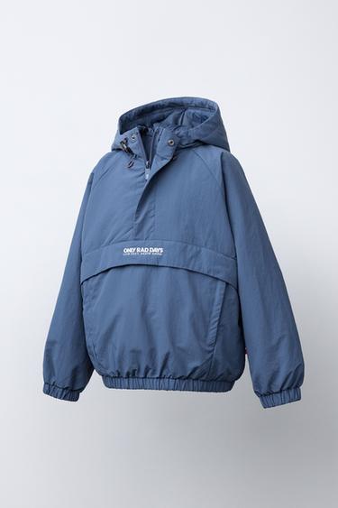 WATER-REPELLENT POUCH POCKET RAINCOAT - Indigo by Zara - Image 1