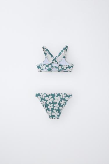 6-14 ANS/ BIKINI IMPRIMÉ À FLEURS - Vert / Bleu de Zara - Image 1