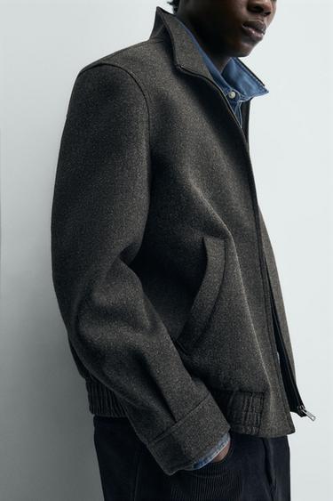 ZIP-UP SYNTHETIC WOOL JACKET - Grey by Zara - Image 5