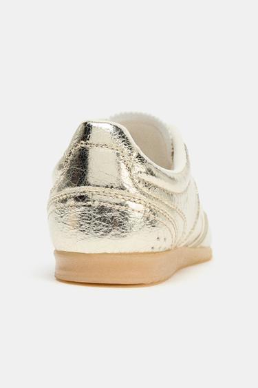 METALLIC-EFFECT TRAINERS - Gold by Zara - Image 7