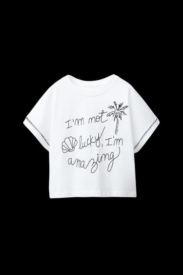 T-SHIRT WITH BOAT EMBROIDERY - White by Zara - Image 0
