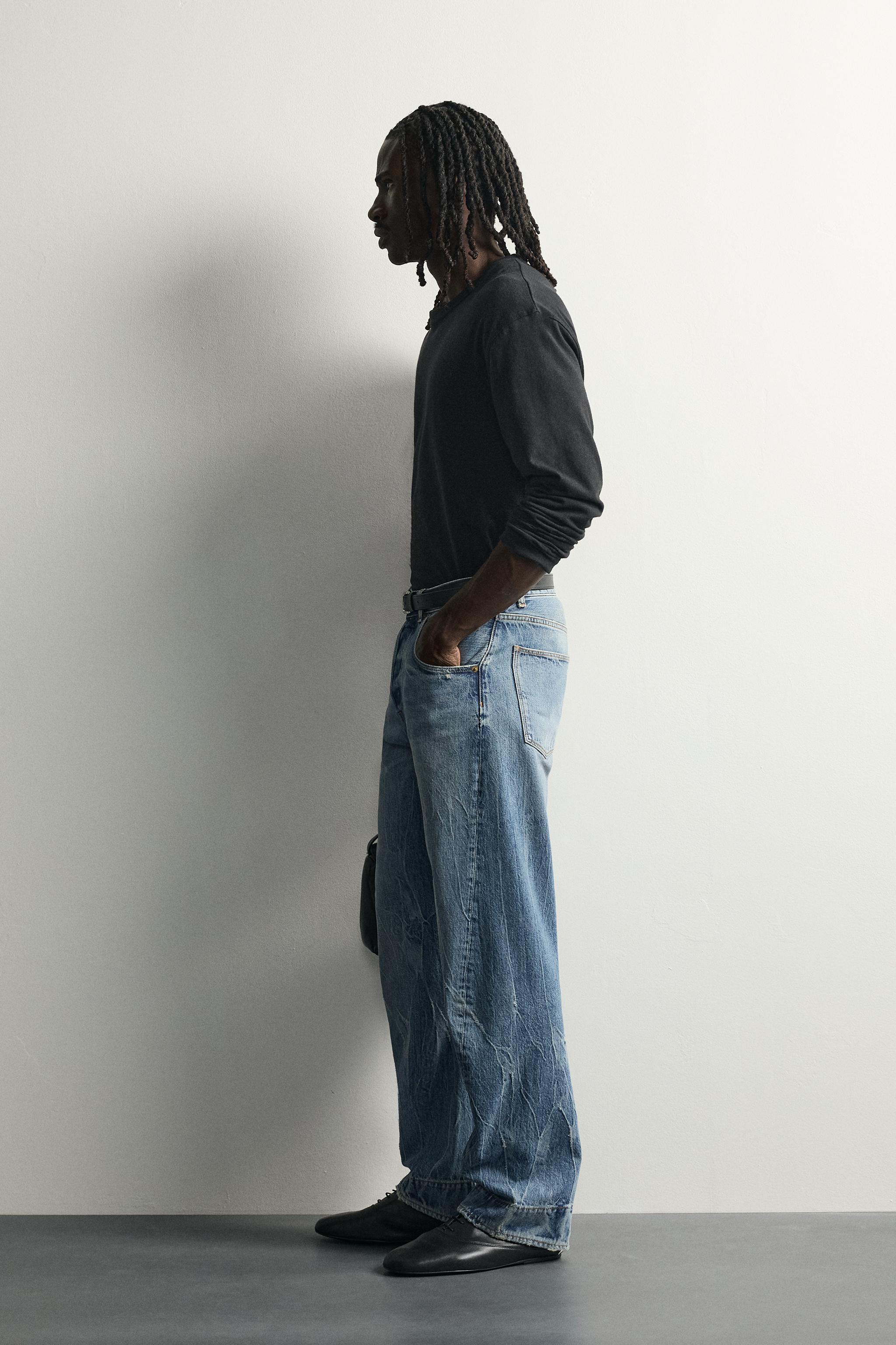 TWISTED-SEAM STRAIGHT-FIT JEANS - Indigo | ZARA Canada