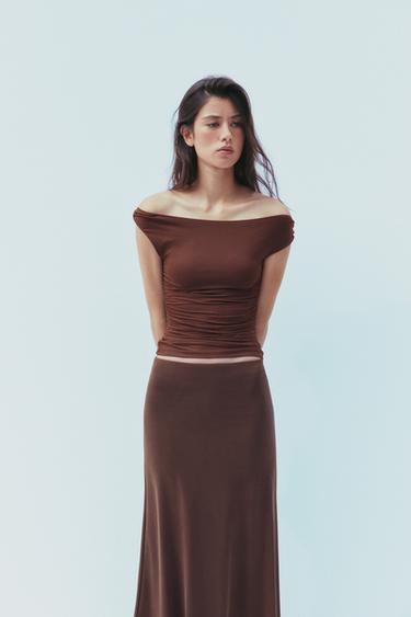 TWISTED STRAP TOP - Chocolate by Zara - Image 1