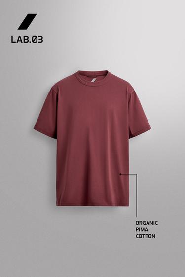 COTTON BLEND TECHNICAL T-SHIRT - Pink by Zara - Image 4