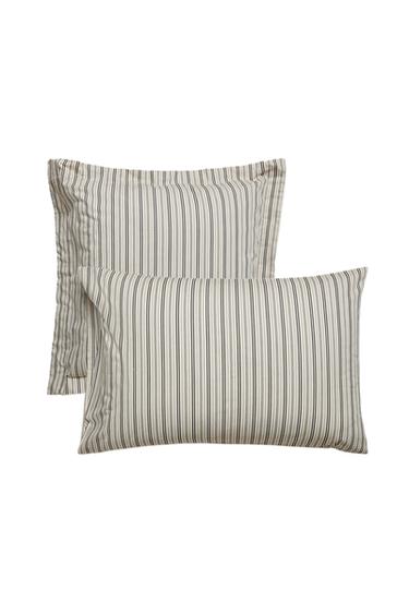 STRIPED PERCALE PILLOWCASE - MIDNIGHT BLUE by Zara