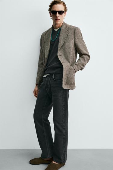 BLAZER STRUCTURÉ LAINE - COTON AARON LEVINE X ZARA - Marron de Zara - Image 5