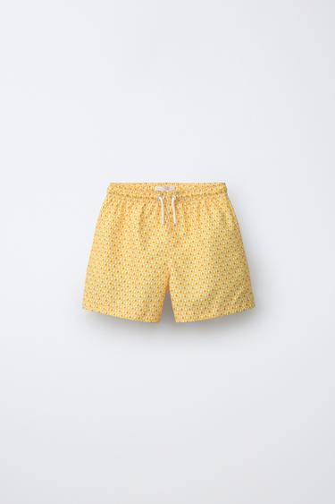AGES 6-14 / GEOMETRIC PRINT SWIM SHORTS - Yellow by Zara - Image 0