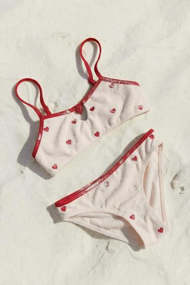 6-14 YEARS / HEART-STRUCTURED BIKINI - Red by Zara