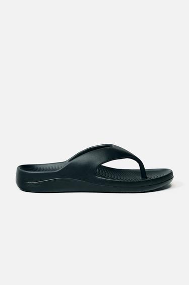 Zara THONG SANDALS - Black