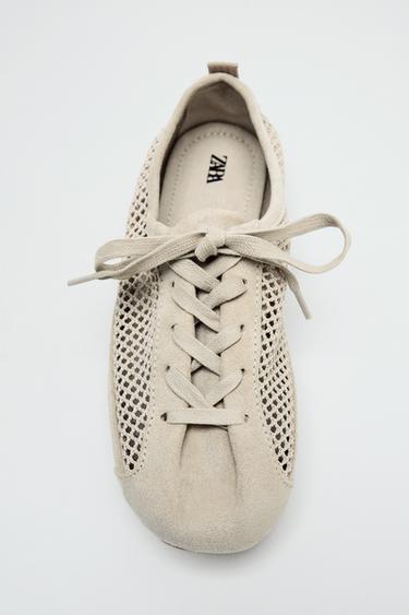 MESH PULL-TAB TRAINERS - Ecru White by Zara