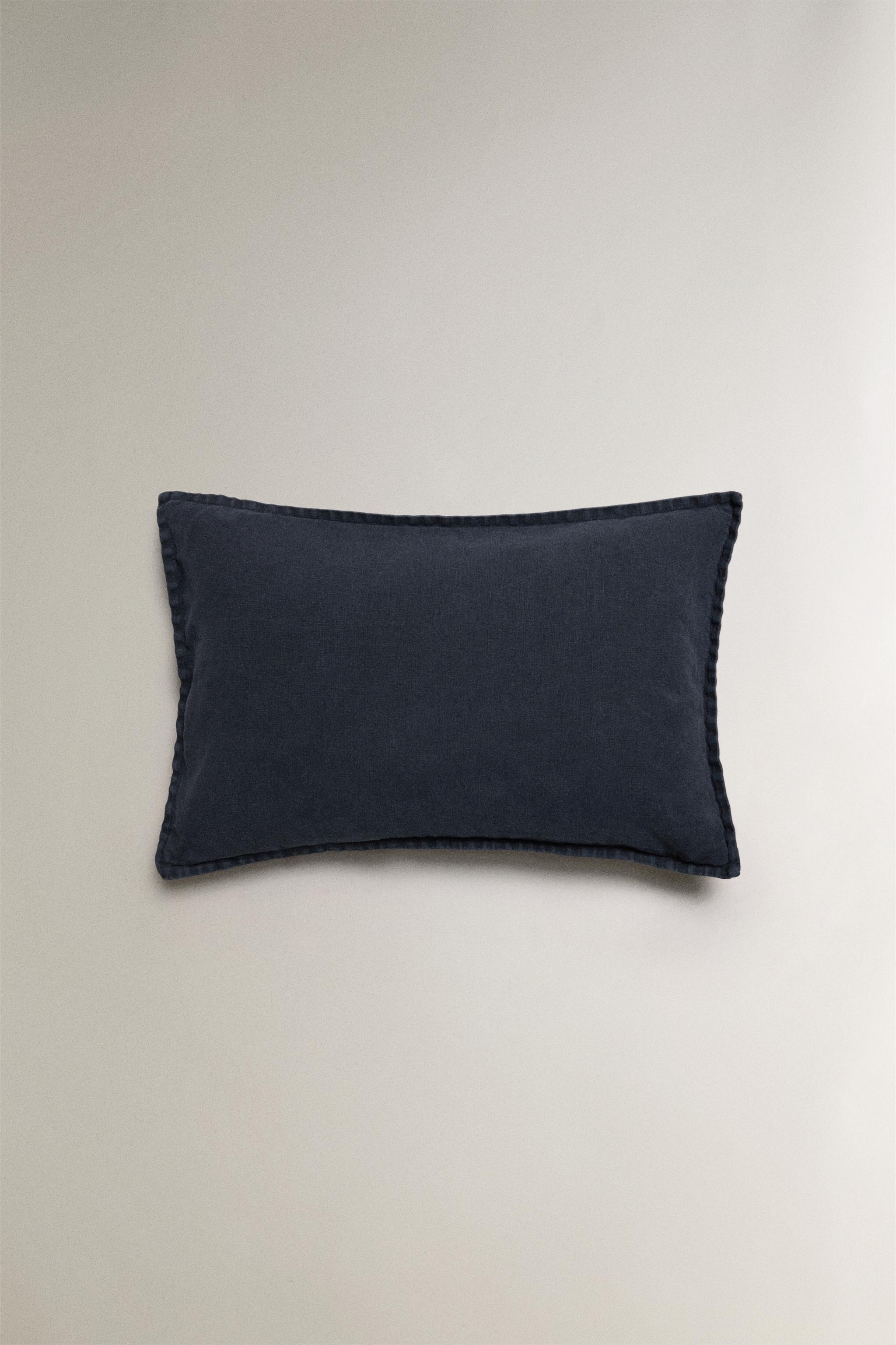 HOUSSE DE COUSSIN LIN DÉLAVÉ