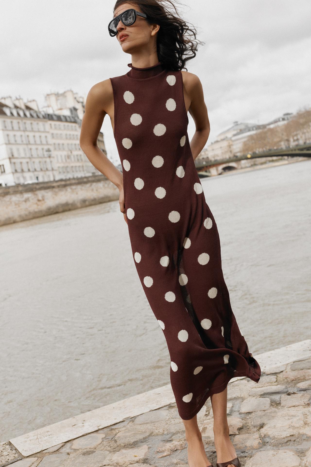 ZARA POLKA DOT KNIT DRESS