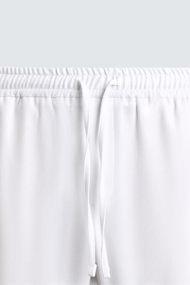 PANTALON JOGGER À TAILLE CONFORTABLE - Blanc de Zara - Image 8