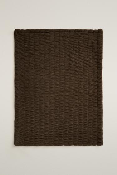 WAVY FAUX FUR BLANKET - Brown / Taupe by Zara - Image 0