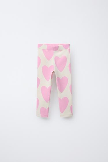 PRINTED RIBBED LEGGINGS - Pink by Zara