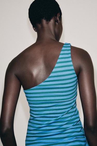 ASYMMETRIC STRIPED TOP - Printed by Zara - Image 2