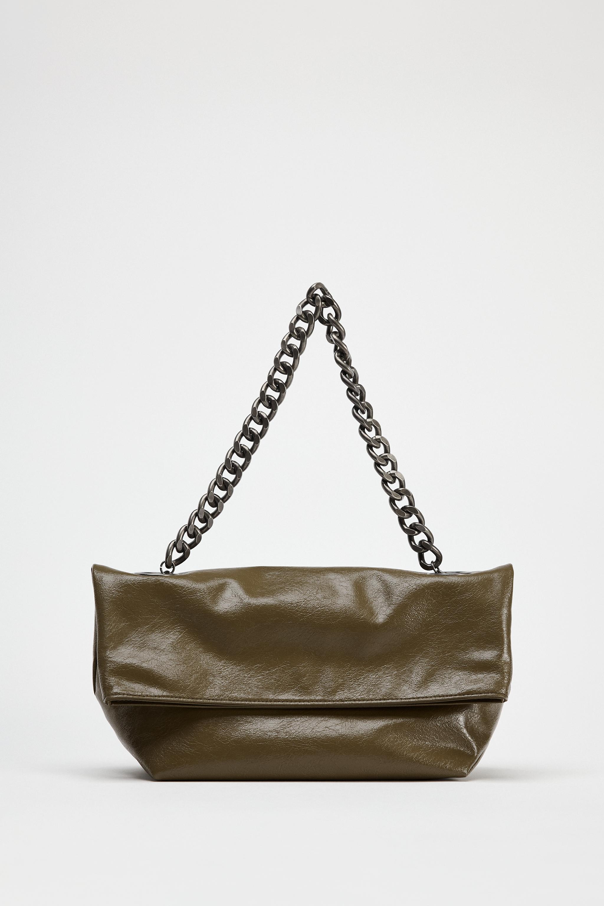 Cheapest NWT Zara Mini Bag Color Green with chain (chain is not removable)