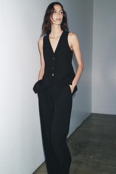 Zara ZW COLLECTION 合身西裝背心 - 黑色