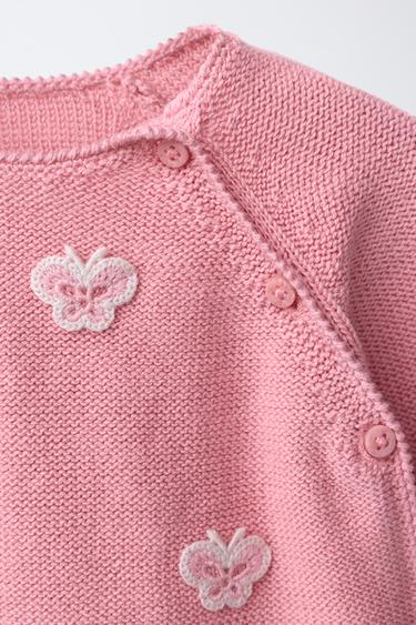PULL EN MAILLE À PAPILLONS - Rose moyen de Zara - Image 2