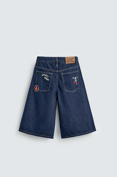 SHORT MIDI EN DENIM AVEC BRODERIES HARRY LAMBERT FOR ZARA X DISNEY - Bleu de Zara - Image 1