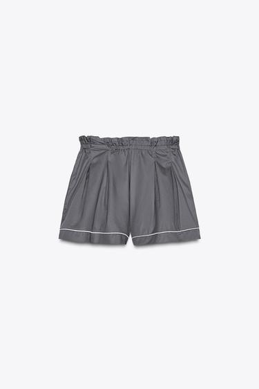 PIPING DETAIL VOLUME SHORTS - washed petrol by Zara - Image 6