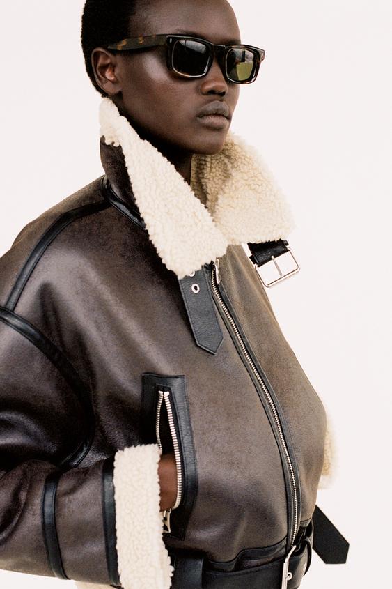 Leather Jacket Wildlederjacke Mit Fell Beige Outfit Lederjacke Mit