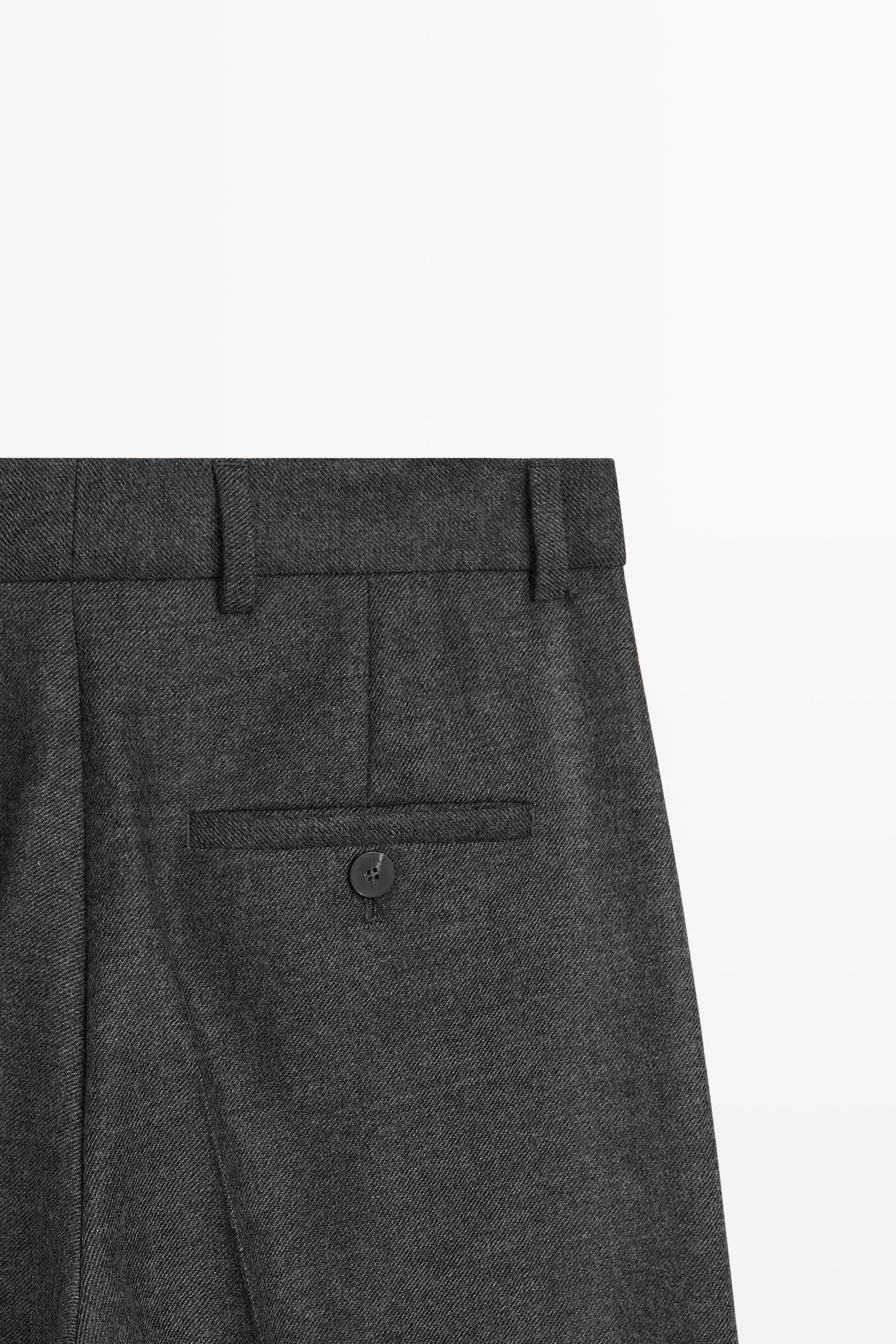 Pantalon de costume en flanelle 100 % laine