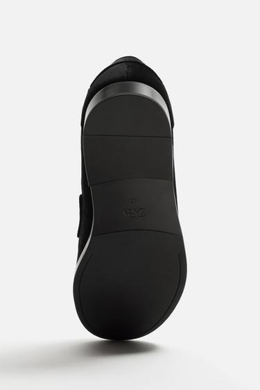 VELVET LOAFERS WITH PENNY STRAP - Black by Zara - Image 3