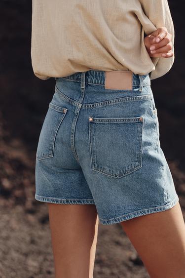SHORTS Z1975 MOM FIT TIRO ALTO - Azul medio de Zara