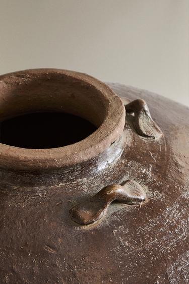 TERRACOTTA CERAMIC VASE - Brown / Taupe by Zara