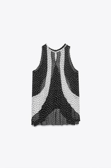 ZW COLLECTION POLKA DOT TOP - Black by Zara - Image 7