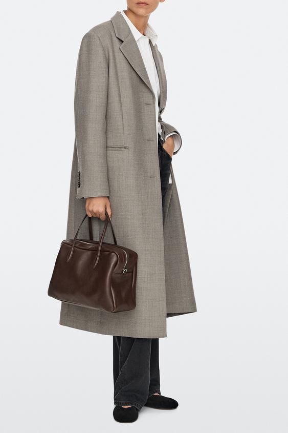 Bolso medium duffle piel napa - Marrón de Zara - Imagen 0