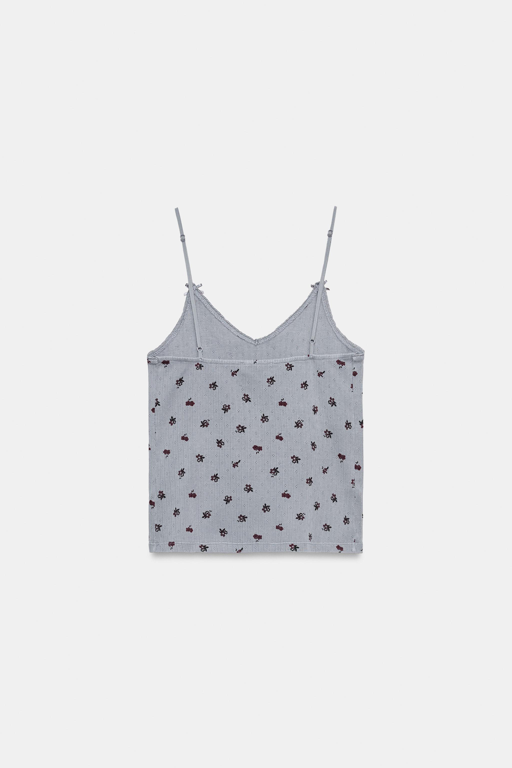 POINTELLE FLORAL TOP