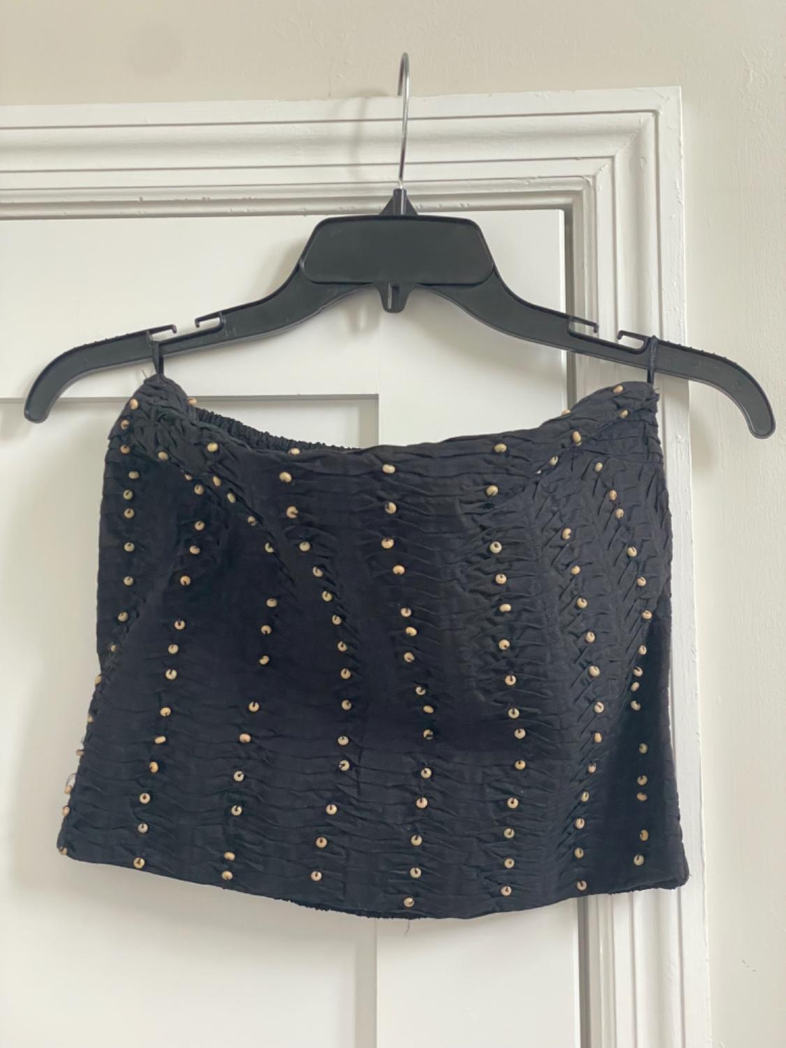 BEADED STRAPLESS TOP