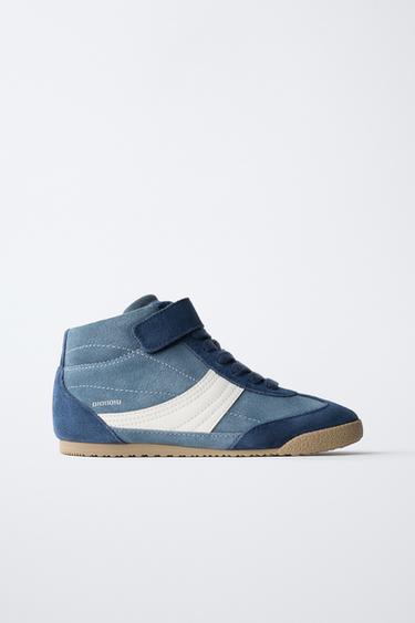 Zara DUBOKE KOŽNE PATIKE ZA BOKS – Plava