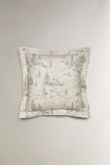 CHRISTMAS TOILE DE JOUY PERCALE PILLOWCASE - Beige by Zara - Image 2