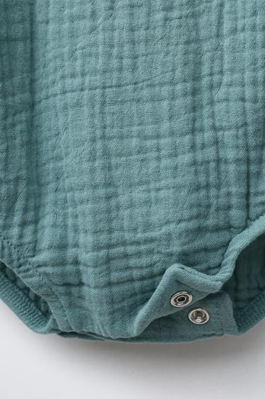 ELEPHANT EMBROIDERY TEXTURED JUMPSUIT - Sea green by Zara - Image 3